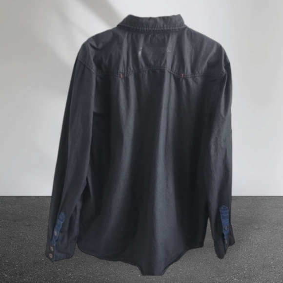 Oxygen XGN Men long sleeves black shirt,plus size XXL - Picture 2 of 16